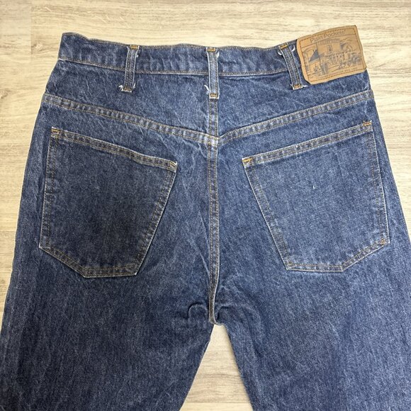 Vintage Plain Pockets Jean Men 33x34 Blue Bootcut Raw JC Penney Made in USA - Picture 2 of 10